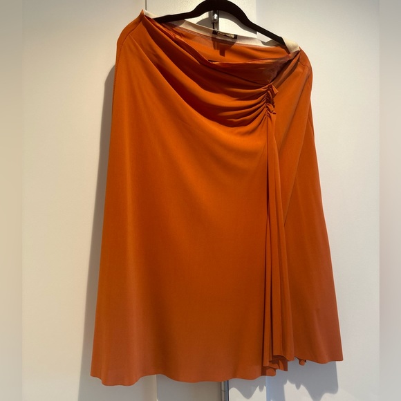 Burnt Orange Skirt with Draping - Picture 1 of 6
